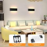 2 stuks zwarte wandlampen binnen LED modern up down licht wandverlichting warm wit trapverlichting 16W IP44 voor woonkamer slaapkamer gang trap enzovoort, van aluminium