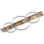 Boyal Led-plafondlamp, 3 lichtpunten, vintage, rustiek, modern, plafondlamp van staal, hout en kunststof, voor keuken of hal, zwart, bruin, wit,