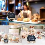 Kleine Kreidetafeln zum Beschriften, 12pcs Mini Tafeln mit Ständer, Löschbar Memotafel Tischschilder, Holz Kreidetafel Klein für Buffet, Hochzeit, Geburtstag Parties Tischdeko