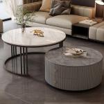 Moderne Couchtische, 2er-Set, mit großem Stauraum, einfache Pflege, für Wohnzimmer, Schlafzimmer, Büro, Balkon, Wohnung, stilvolle schwarze Oberfläche, 40 x 34 cm + 70 x 45 cm