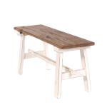 Rustiekhouten bank Anzio 90 | 90x39x26cm (BxHxD), bank gemaakt van mahonie hout | inklapbare bank, houten bank, keukenbank van hout, vouwbank | Kleur: 06 wit landhuis