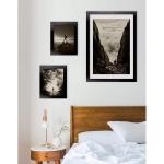 Monaco Fotolijst, 50 x 90 cm, zwart hoogglans, fotolijst, metaallook, geborsteld aluminium, posterlijst, verwisselbare lijst