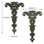 Antieke ,6 STKS Bronzen Decoratieve Retro Gesneden Scharnier Kast voor Deuren Kast Sieraden Doos
