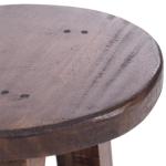 Rustieke houten KRUK Bern | 23x20x20 cm (HxBxD), gerecycled hout, massief | decoratieve bijzettafel, plantenkruk, krukje | Kleur: 03 donkerbruin