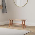 Vintage Anzio houten bank, 90 x 26 x 39 cm (l x b x h), rustieke zitbank, oude houten look