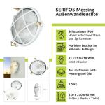 Buitenlamp Wandlamp Messing Glas Ø 21 cm E27 RVS IP64 Witte Huis Tuin Balkon Wandlamp Buiten