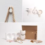 Wandvazen -Ellie- | hangende keramische bloempotten 3-delig | wanddecoratie voor kamer, balkon en tuin | crème (mat)