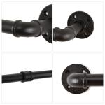Rohr Handtuch Bar Wand montiert Industriehandtuch Rack Halter Rustikale Heavy Duty Badezimmer Hardware (24 inch, Schwarz)