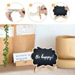 Kleine Kreidetafeln zum Beschriften, 12pcs Mini Tafeln mit Ständer, Löschbar Memotafel Tischschilder, Holz Kreidetafel Klein für Buffet, Hochzeit, Geburtstag Parties Tischdeko
