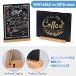 4 stuks krijtbord, tafel krijtbord met sokkel, dubbelzijdige buffet, prijskaartjes, standaard, drankkaart voor verjaardag, bruiloft, bar, café, 22 x 30 cm