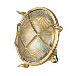 SERIFOS Buitenwandlamp messing glas IP64 voor tuin terras Ø24 cm E27 max. 18 W rustieke maritieme ronde buitenlamp muur