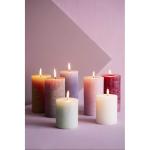 Rustieke stompkaarsen - lichtgrijs - 4 stuks - 8 x 7 cm - decoratieve kaarsen - lengte brandduur 35 uur - ongeparfumeerde - natuurlijke plantenwas - zonder palmolie