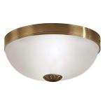 Plafondlamp Imperial, 2-lichts plafondlamp, vintage, rustiek, woonkamerlamp van gepolijst gegoten metaal en gesatineerd glas in wit, keukenlamp, hallamp, plafond met E27-fitting