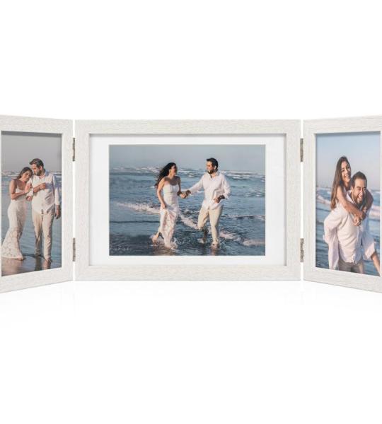 Bilderrahmen Collage Weiß 3 Bilder Holz für 10x15 und 13x18 Fotos Mehrfach Modern Fotorahmen Family Hochzeit Festival Geschenk Desktop oder Wand