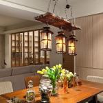 Hanglamp Vintage Hangende Verlichting Eetkamer Kroonluchter Binnen Retro Industriële Hangende Lamp Van Hout Metaal Glazen Lampenkap E27 Plafondverlichting Bar Hoogte Verstelbaar P
