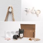 Wandvazen -Ellie- | hangende keramische bloempotten 3-delig | wanddecoratie voor kamer, balkon en tuin | grafiet (mat)