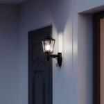 L15 S Buitenlamp, zwart, wandlamp met 180 graden bewegingsmelder, max. 10 m bereik, klassiek design