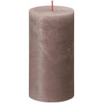 Rustieke stompkaarsen, taupe, set van 4 stuks, decoratieve kaarsen voor huishouden, lengte brandduur 60 uur, ongeparfumeerd, natuurlijke plantenwas, zonder palmolie, 13 x 7 cm