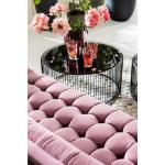 Design salontafel Wire set van 2, zwart, 63/53 cm diameter, bijzettafel, nachtkastje, stalen frame, tafelblad van veiligheidsglas, woonkamer, rond, 34 x 70 x 70 cm (h x b x d)