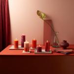 Rustieke stompkaarsen, 4 stuks, 8 x 7 cm, decoratieve kaarsen voor huishouden, lengte brandduur 35 uur, ongeparfumeerde, natuurlijke plantenwas, zonder palmolie