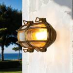 Messing wandlamp IP64 buiten edel SKIATHOS maritieme lamp scheepslamp voordeur terras