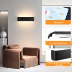 2 stuks zwarte wandlampen binnen LED modern up down licht wandverlichting warm wit trapverlichting 16W IP44 voor woonkamer slaapkamer gang trap enzovoort, van aluminium