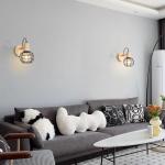 Wandlamp, vintage, industriële wandlampen, 135 graden verstelbaar, hout, E27, retro metalen kooi, design, wandlamp voor woonkamer, badkamer, hal (zwart)
