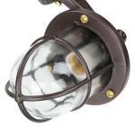 Buitenlamp muur roestbruin antiek glas echt messing E27 IP64 huis binnenplaats maritiem H: 27 cm wandlamp huis tuin SANTORIN