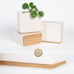 Alma Wandvazen, moderne hangende bloempotten voor aan de muur, 3-delige plantenpotset van hoogwaardig hars voor kamerplanten, kunstplanten, bloemen en meer, crème