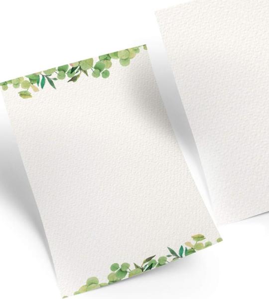 50 vellen briefpapier A4 groen wit aquarel designpapier voor menukaarten, uitnodigingen, brieven