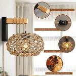 Vintage dimbare wandlamp met stekker, vintage bedlampje, zwart, retro, industriële metalen wandlamp E27 met draaischakelaar en 2 m kabel voor woonkamer, slaapkamer, trappenhuis, h