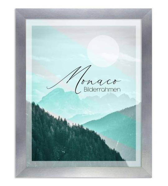 Monaco Fotolijst 45 x 60 cm aluminium geslepen - fotolijst metaallook, geborsteld aluminium lijst, posterlijst, verwisselbare lijst