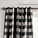 Home Fashions Farmhouse Living Grainger Buffalo-Check Verdunkelungsvorhang Wohnzimmer und Schlafzimmer Vorhang mit Stangentaschen, 132,1 x 213,4 cm, Schwarz, 1 Vorhang