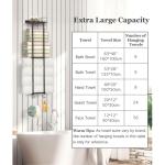 Towel Racks Wall Mounted, 2 Tier Bathroom Towel Storage Organizer, 80cm Wall Towel Holder with 4 Hooks & Storage Shelf Large Capacity Rolled Towel Holders for bathrooms En Suite To