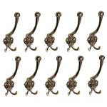 Garderobehaken - vintage kledinghaken | RUSTICA | 10 stuks wandhaken antiek messing hoogte: 150 mm | garderobehaken van metaal rustiek bruin | haken voor het schroeven wandhaken vi