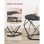 Salontafel rond, set van 2, woonkamertafel, bijzettafel, modern, afneembaar tafelblad, voor woonkamer, inktzwart LET040B22
