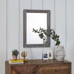 Wandspiegel met houten frame rechthoek rustieke spiegel decoratieve boerderij slaapkamer badkamer opknoping spiegel muur decor