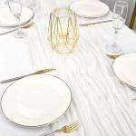 2Pack tischläufer weiß, weißer rustikaler Tischläufer Weiss, 90x 300cm Käsetuch-Gaze-Tischläufer Käsetuch Boho-Tischläufer für Hochzeit,Party-Dekoration (weiß)