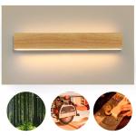 Led-wandlamp voor binnen, 52 cm, hout, moderne hallamp, up en down, 17 W, indirect 3000 K, warmwit, wandverlichting voor woonkamer, slaapkamer, hal, trappenhuis