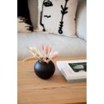 Soyah vaas van ijzer in zwart en wit, diameter 14,5 x 13,5 cm mat oppervlak als decoratieve tafeldecoratie bloemenvaas in woonkamer, kantoor en eetkamer (zwart)