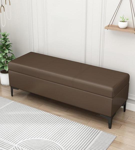 Faux Lederen Gestoffeerde Opslag Ottomaanse Bank voor Slaapkamer met Toy Box Organizer Rechthoekige Salontafel 300Lbs Capaciteit