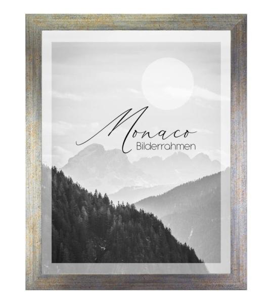Monaco Fotolijst, 50 x 100 cm, blauwgoud gemêleerd, fotolijst, metaallook, geborsteld aluminium, posterlijst, verwisselbare lijst