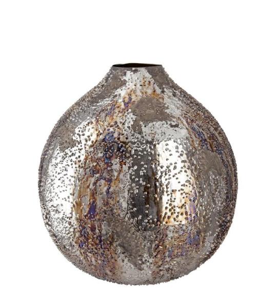 Bloemenvaas vaas van metaal - decoratie woonkamer cadeau voor vrouwen verjaardag Moederdag - kleur: metallic bruin hoogte 28 cm