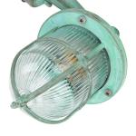 Outdoor wandlamp messing glas in groen antiek geribbeld IP64 terras voordeur T :22 cm E27 riffel maritieme wandlamp buiten SANTORIN