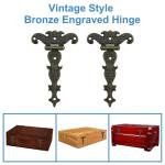 Antieke ,6 STKS Bronzen Decoratieve Retro Gesneden Scharnier Kast voor Deuren Kast Sieraden Doos