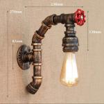Vintage Retro Wandlamp Industrie Metaal IJzeren Waterpijp Wandlamp Rustiek Landelijk E27 Antiek Messing Restaurant Café Bar Keuken Slaapkamer Wandlamp Woonkamer Gang Wandverlichti
