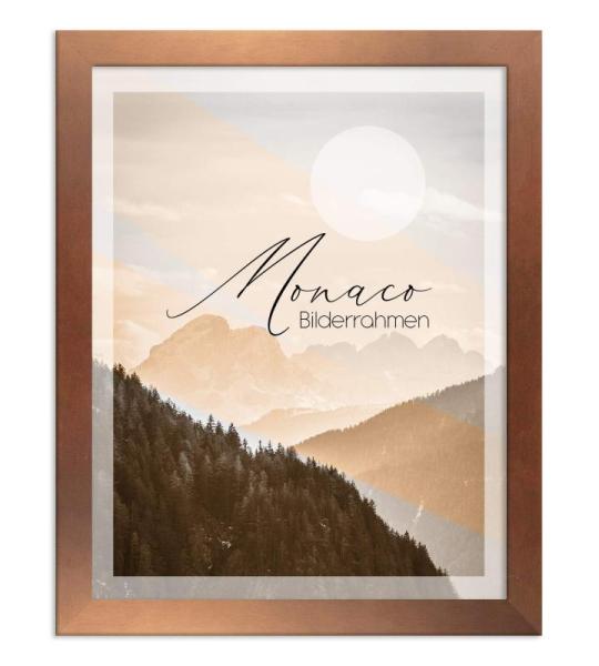 Monaco Fotolijst, 45 x 60 cm, koper, fotolijst, metaallook, geborsteld aluminium, posterlijst, verwisselbare lijst