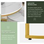 Ronde salontafel, set van 2, et met laden, banktafel met leisteen-marmeren textuur en gouden metalen frame, moderne , woonkamertafels voor slaapkamer, woonkamer, decoratie