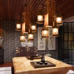 E27 Retro Industriële Hanglamp Retro Stijl Bar Hangende Lichten Hout Metaal Drop Lights Woonkamer Kroonluchter Creatieve Persoonlijkheid Vintage Hanglamp Eetkamer Verlichting 4 ko