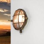 Wandlamp Buiten Messing Glas Antiek IP64 Balkon Huis Ø24 cm E27 max. 18 W rond Rustieke Maritime Wandbuitenlamp Tuin SERIFOS